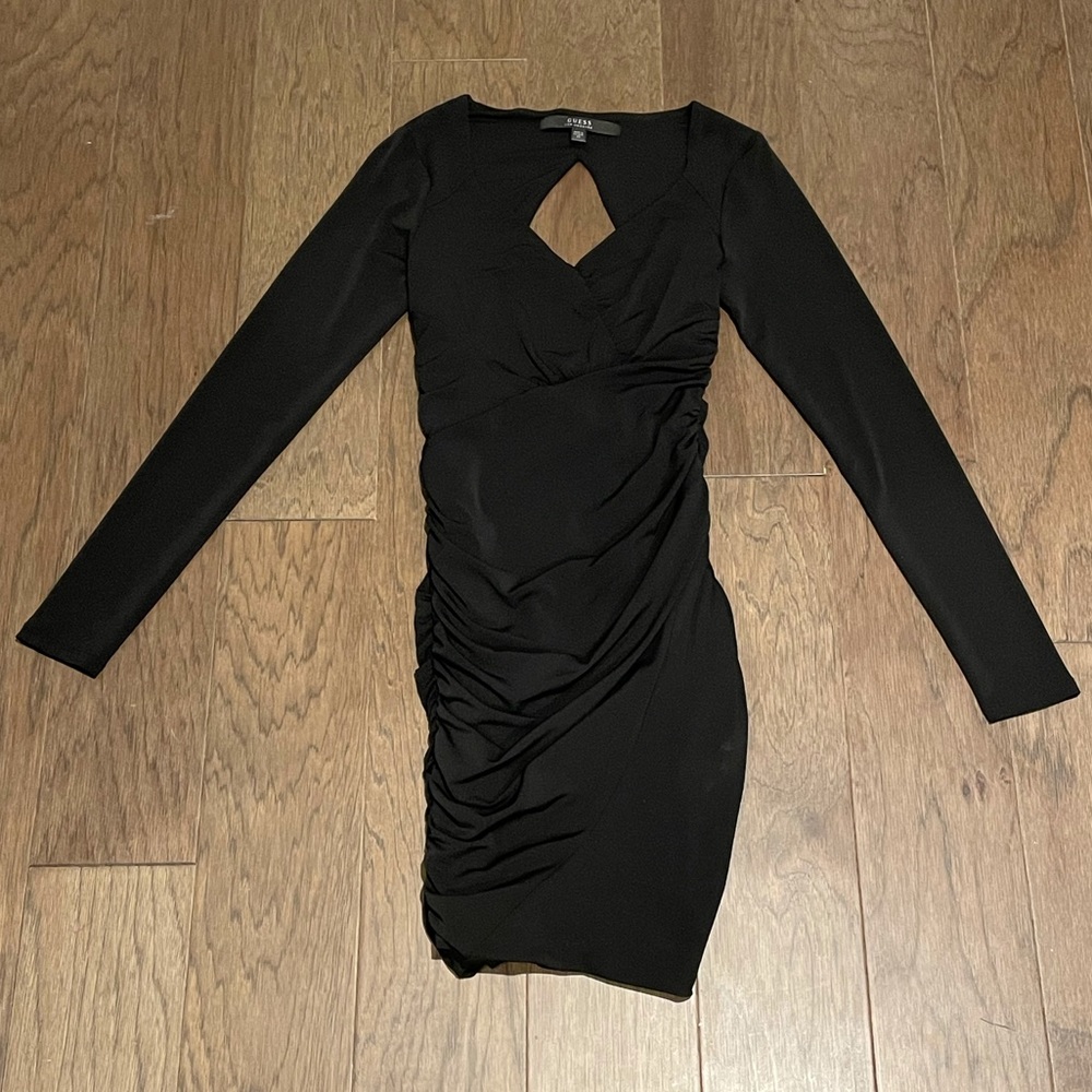 Guess black rouched dress